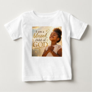 Camiseta Para Bebê Eu sou uma Criança Abençoada de Deus