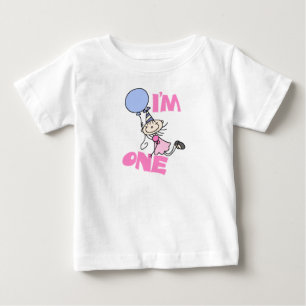 Camiseta Para Bebê Eu sou uma garota com uma figura no aniversário