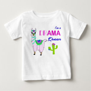Camiseta Para Bebê Eu sou uma rainha lama/drama