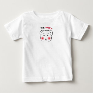 Camiseta Para Bebê Eu Sou Urso Zangado – Design de Humor Minimalista