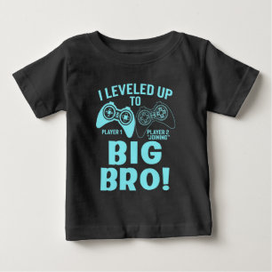 Camiseta Para Bebê Eu Subi De Nível Para Irmão Mais Velho