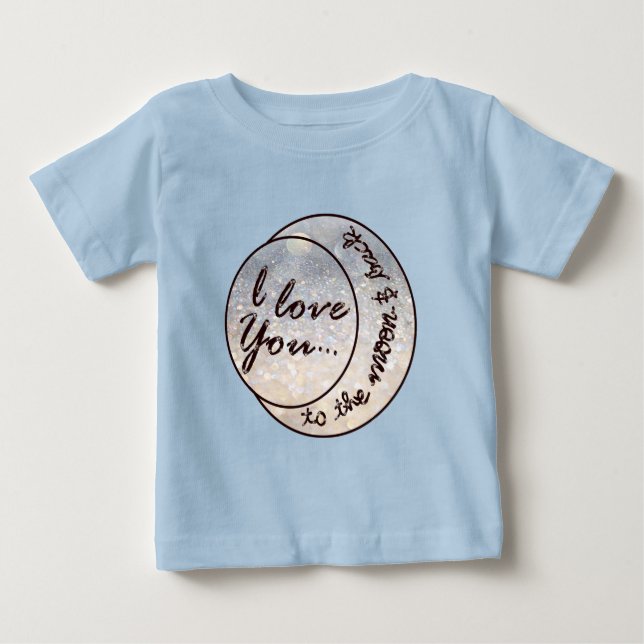 Camiseta Para Bebê Eu te amo à lua & à parte traseira (Frente)