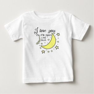 Camiseta Para Bebê Eu te amo à lua e à parte traseira