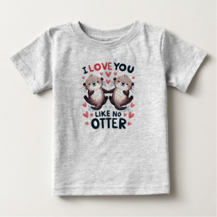 Camiseta Para Bebê Eu Te Amo Como Nenhuma Lontra Fofa Kawaii