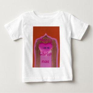 Camiseta Para Bebê Eu te amo Feliz Coração de Natal
