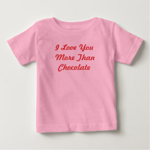 Camiseta Para Bebê Eu Te Amo Mais Do Que Chocolate