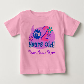 Camiseta Para Bebê Eu tenho 2 anos velho! (Personalize com nome da