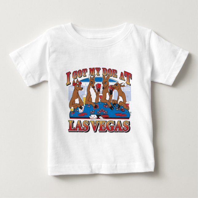 Camiseta Para Bebê Eu tenho o meu pau em Las Vegas (Frente)