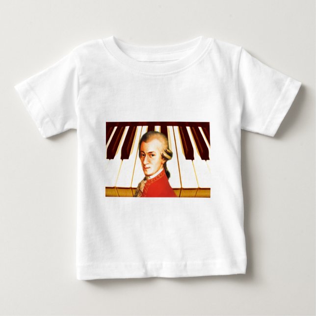 Camiseta Para Bebê Eu Toco Mozart_ (Frente)