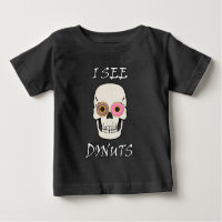 Eu Vejo Donuts Desenho de Caveira Engraçado