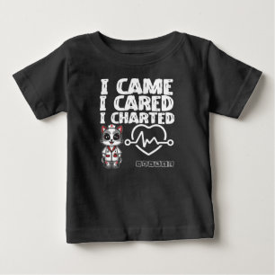 Camiseta Para Bebê Eu Vim, Eu Chamei, Eu Chartuei - Gato De Enfermeir