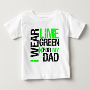 Camiseta Para Bebê Eu visto a fita do verde limão para meu linfoma d