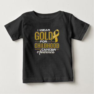 CAMISETA PARA BEBÊ EU VISTO O OURO PARA A CONSCIÊNCIA DO CANCER DA
