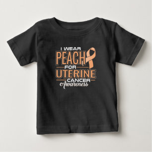 Camiseta Para Bebê Eu visto o pêssego para a consciência uterina do