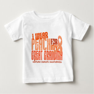 Camiseta Para Bebê Eu visto o pêssego para grandes o cancer uterina