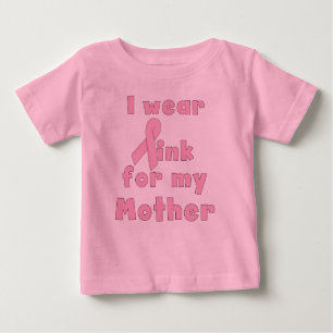 Camiseta Para Bebê Eu visto o rosa para meu t-shirt da criança da mãe