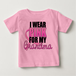 Camiseta Para Bebê Eu visto o rosa para minha avó - cancro da mama