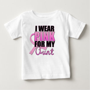 Camiseta Para Bebê Eu visto o rosa para minha tia