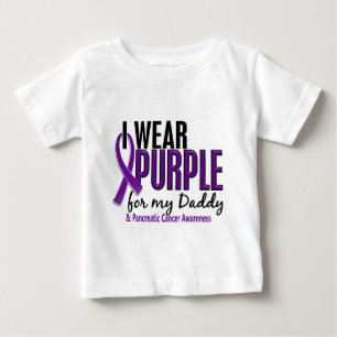 Camiseta Para Bebê Eu visto o roxo para meu câncer de pâncreas do p