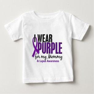 Camiseta Para Bebê Eu visto o roxo para meu lúpus das mamães 10