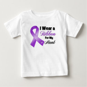 Camiseta Para Bebê Eu visto o roxo para minha tia