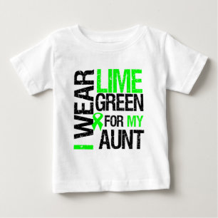 Camiseta Para Bebê Eu visto o verde limão para minha tia Linfoma