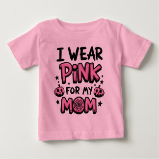 Camiseta Para Bebê Eu Visto Rosa Para A Consciência Do Cancer Da Minh
