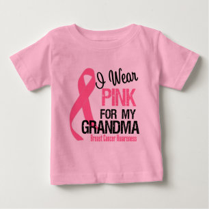 Camiseta Para Bebê Eu Visto Rosa Pela Minha Avó
