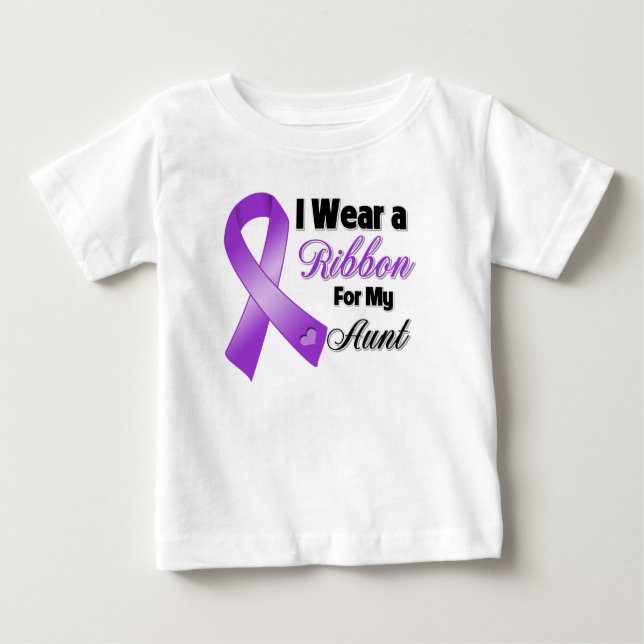 Camiseta Para Bebê Eu Visto Roxo Para Minha Tia (Frente)