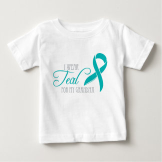 Camiseta Para Bebê Eu Visto Teal para a minha avó