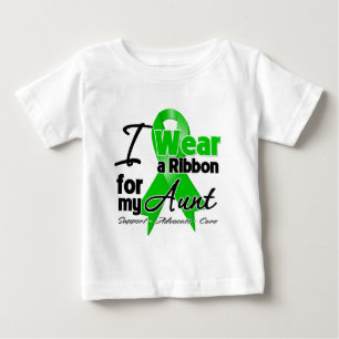 Camiseta Para Bebê Eu visto uma fita verde para minha tia