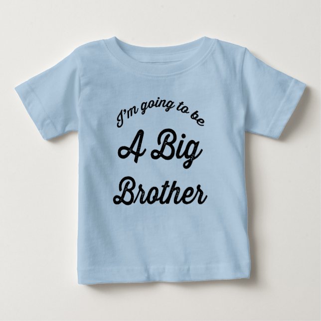 Camiseta Para Bebê Eu vou ser um Big Brother T Shirt Blue (Frente)