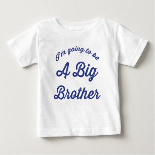 Camiseta Para Bebê Eu vou ser um Big Brother T Shirt em Azul