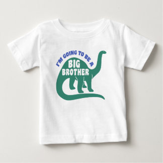 Camiseta Para Bebê Eu vou ser um grande dinossauro irmão