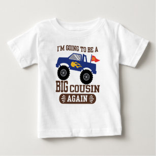 Camiseta Para Bebê Eu vou ser um primo novo monstro caminhoneiro
