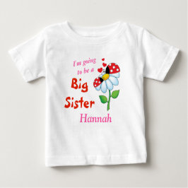 Camiseta Para Bebê Eu vou ser uma Grande Irmã Menino Flor