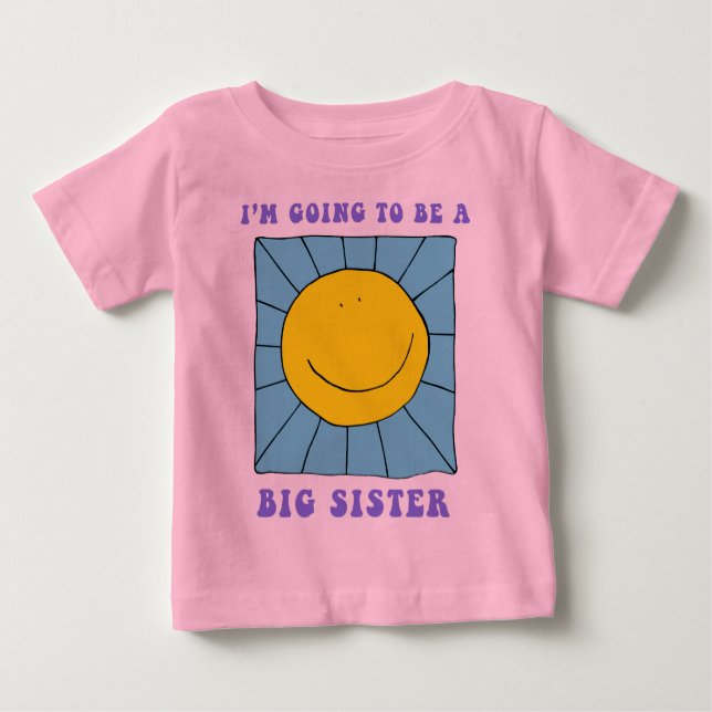 Camiseta Para Bebê Eu vou ser uma grande irmã T-Shirt (Frente)