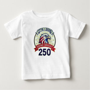 Camiseta Para Bebê EUA 250 Águia Brilha Intensamente