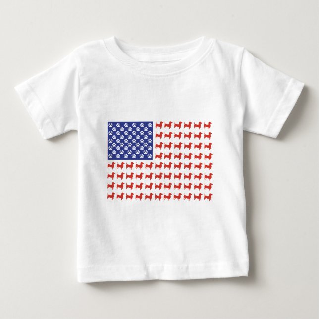 Camiseta Para Bebê EUA Dachshund (Frente)