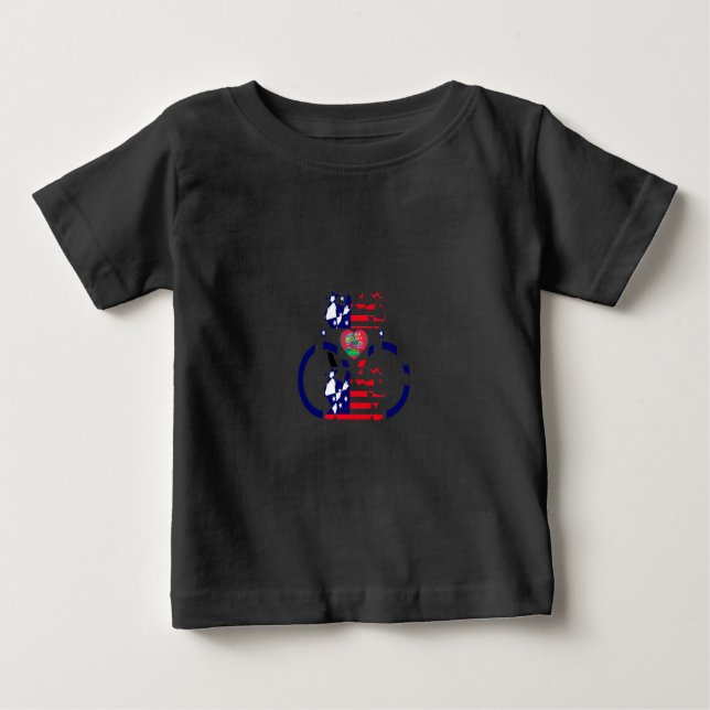 Camiseta Para Bebê EUA Esperam Belo Design de Bandeira Nacional (Frente)