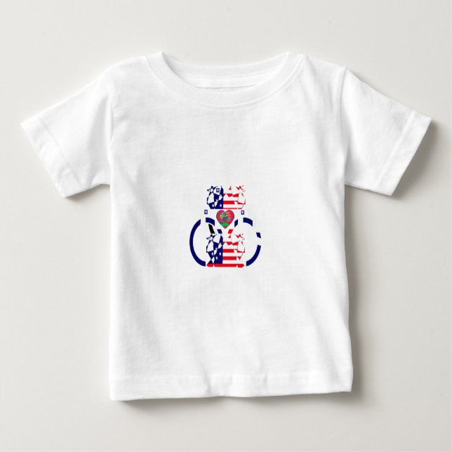 Camiseta Para Bebê EUA Esperam Belo Design de Bandeira Nacional (Frente)