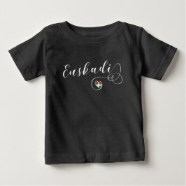 Camiseta Para Bebê Euskadi Flag Heart, País Basco