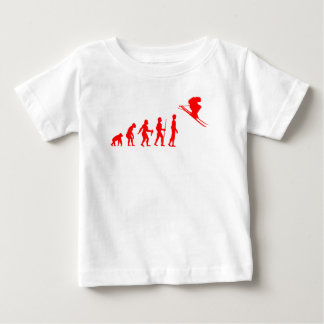 Camiseta Para Bebê Evolução Divertida do Humano para Esquiador