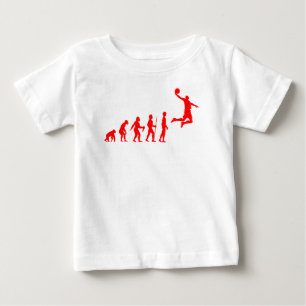 Camiseta Para Bebê Evolução Divertida do Humano para o Basquetebolist