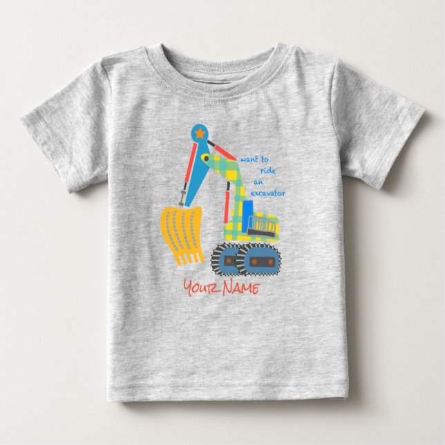 Camiseta Para Bebê excavator T-shirt (Frente)
