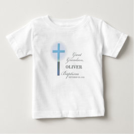 Camiseta Para Bebê Excelente Neto Baptism Blue Lace Personalizado