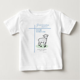 Camiseta Para Bebê Excelente Neto Baptism Blue Lamb Personalizado