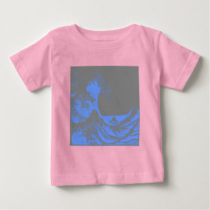 Camiseta Para Bebê Excelente Onda Azul e Cinzas de Seafoam
