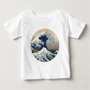 Camiseta Para Bebê Excelente Wave Kanagawa - Pintura Japonesa