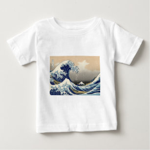 Camiseta Para Bebê Excelente Wave Kanagawa - Pintura Japonesa